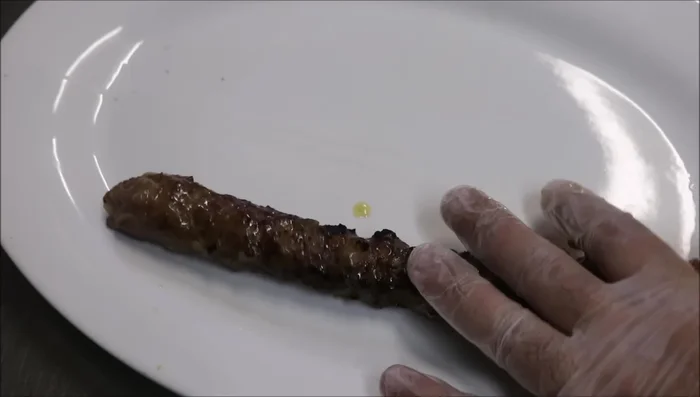 Push the cooked kebabs off the skewers.