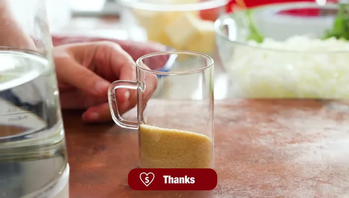 Mix semolina with water and let it sit.