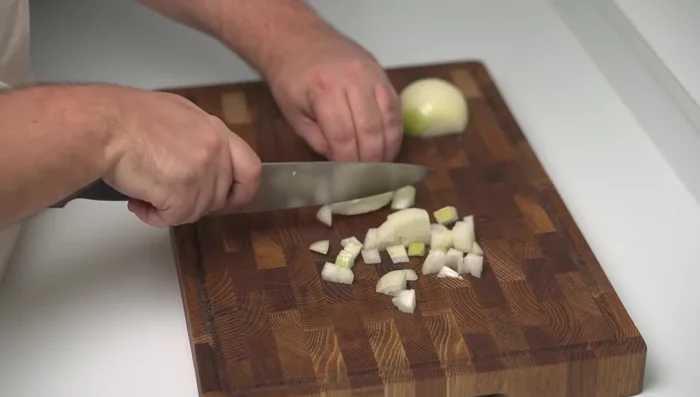 Dice two onions.