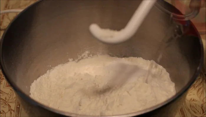 Mix together flour, salt, and water. Add water slowly until you reach desired consistency (not too thick or dry).