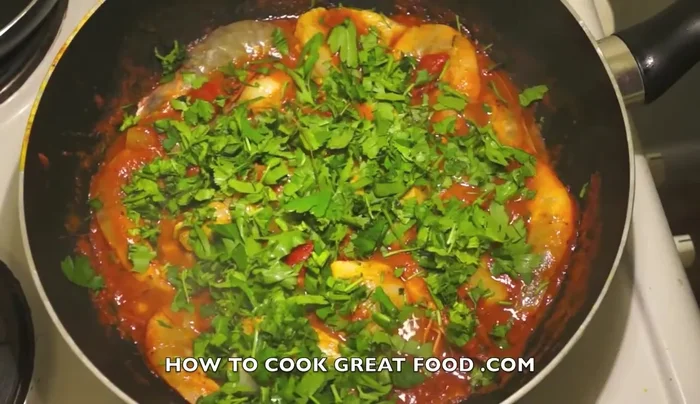 Stir in chopped cilantro and parsley. Cook for one more minute.