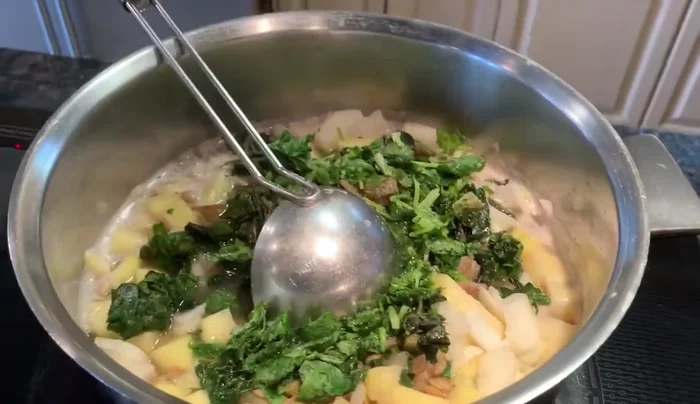 Add enough water to make a soup; it should be a thick, not creamy consistency.