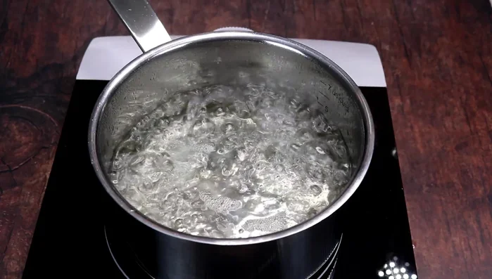 Once boiling, add orange blossom water or lemon.