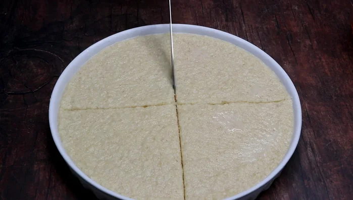 Cut the chilled batter into four pieces, then each piece in half, creating triangles.