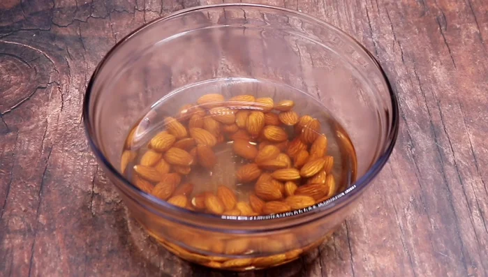 Blanch almonds in hot water to easily peel them.