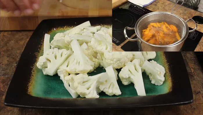 Once the carrots are halfway cooked, add the cauliflower. Cook until tender (about a minute or a minute and a half).