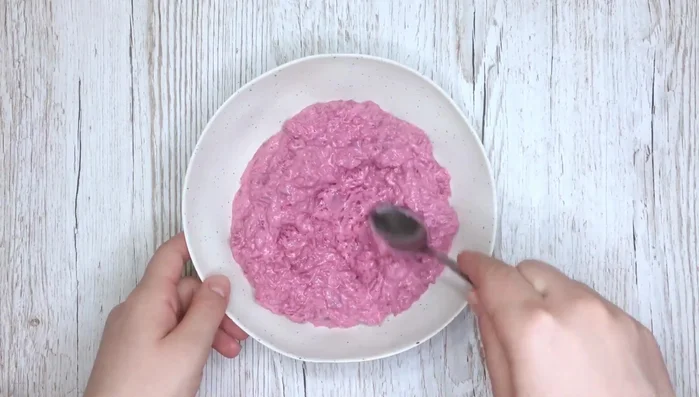 Transfer the beetroot mixture to a serving plate and shape it slightly.