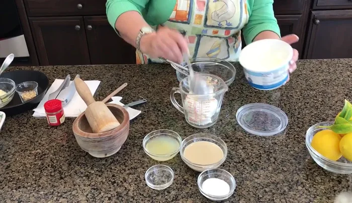 Prepare the yogurt mixture: In a bowl, combine 2 cups of Greek yogurt, 1/3 cup of tahini, 2 teaspoons of lemon juice, and ½ teaspoon of salt.