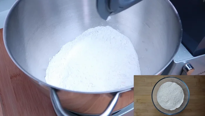 Prepare the dough: Combine flour and salt. Add oil, then gradually add water until a smooth, slightly oily dough forms. Knead and rest for one hour.
