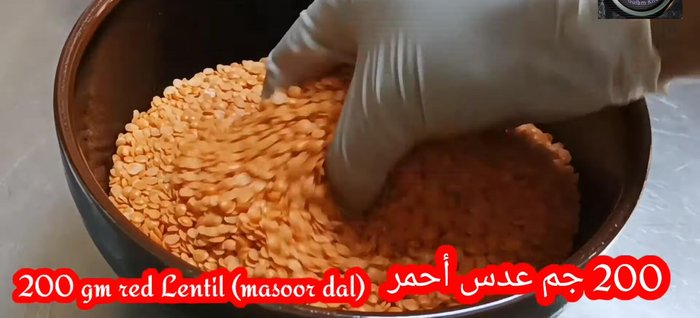 Wash and clean the red lentils thoroughly.