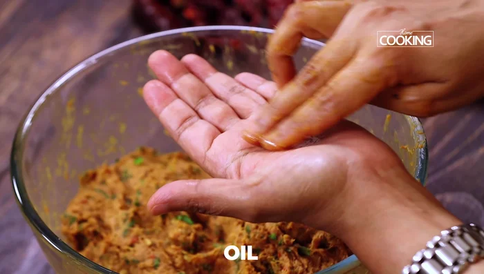 Shape the mixture into small patties.