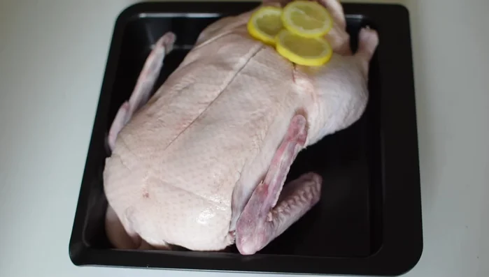 Place the duck in a baking tin and add the marinade. Marinate for one to two hours.