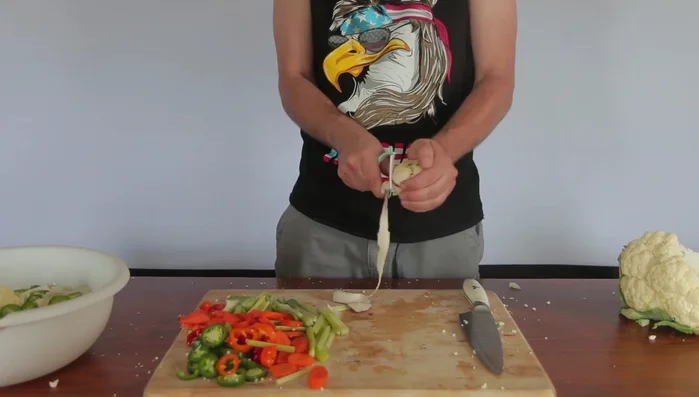 Peel and slice the turnip.