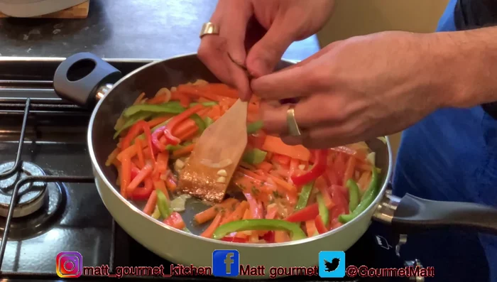 Remove from heat once the onions and carrots are softened.
