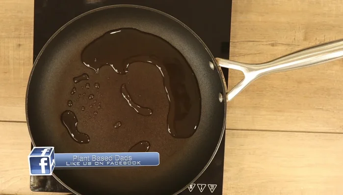Sauté the stems: Add a little water to a non-stick saucepan and bring to a simmer. Add the chopped stems and a pinch of salt. Cook for about 5 minutes, adding more water if needed.