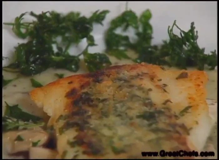 Garnish the dish with lightly fried parsley.