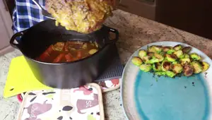 Juicy Middle Eastern Lamb Roast with Herbed Brussels Sprouts