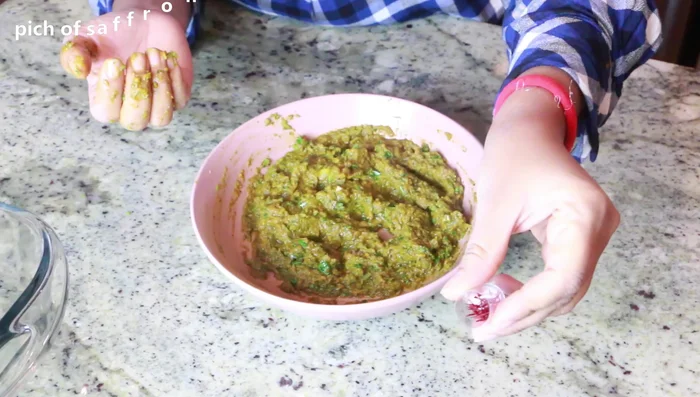 Incorporate saffron threads into the marinade.