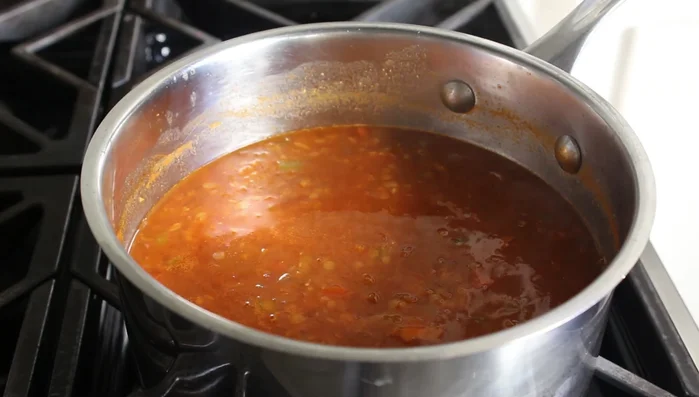 Check the soup after about 35 minutes; lentils and vegetables should be very tender. Puree about half of the soup with an immersion blender for a creamier texture.