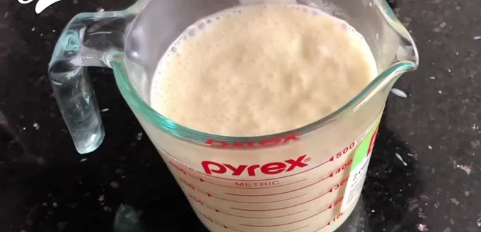 Press the cake repeatedly to help the milk mixture absorb. Repeat this process for about two hours, then refrigerate.