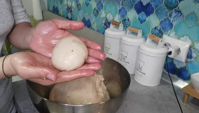Shape the dough into small balls.