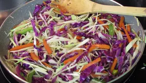 Bulgur Wheat & Peas with Stir-Fried Cabbage: Easy Plant-Based Recipe