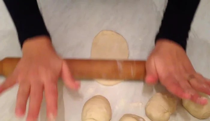 Roll each portion into a rectangle.