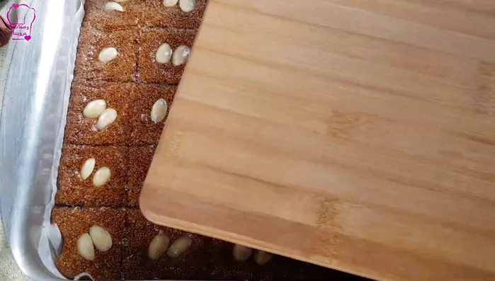 Cover the harissa and let it cool completely, allowing it to absorb all the syrup.
