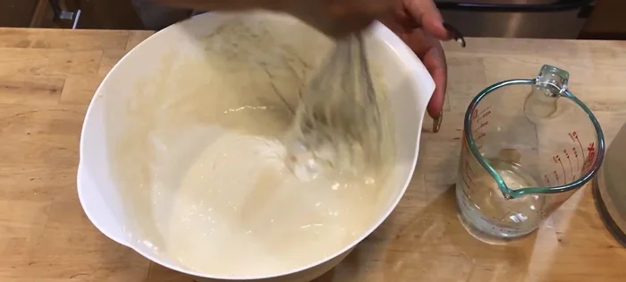Add more water if needed until the batter is the consistency of pancake batter.