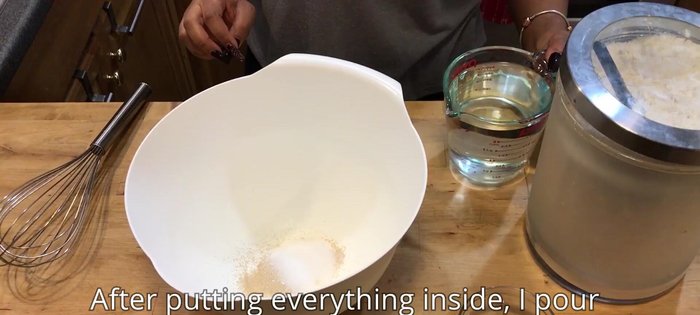 Add 3 cups of flour and whisk until well combined.