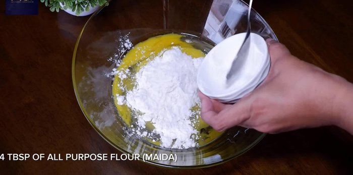 In a large bowl, add two eggs.