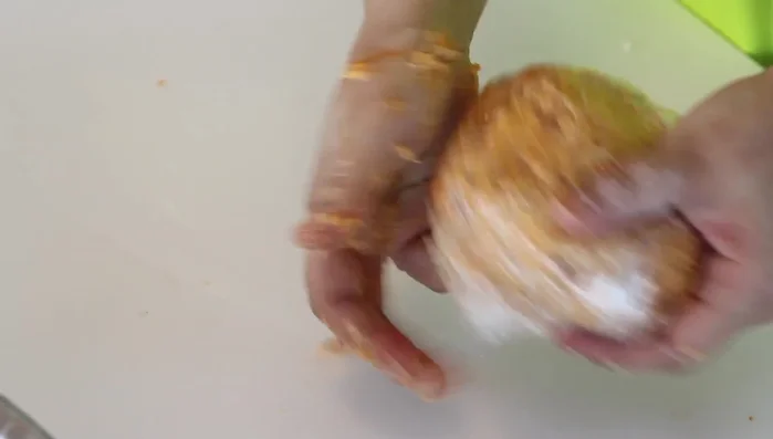 Wrap the dough in plastic wrap and refrigerate for at least 1 hour. (116.119)