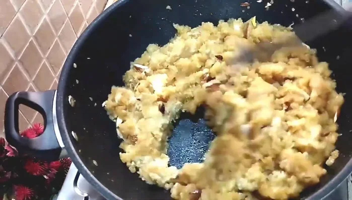 Add khoya (optional) and fry for 1-2 minutes until well combined.