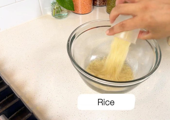 Soak the rice in salted water for 2 hours.
