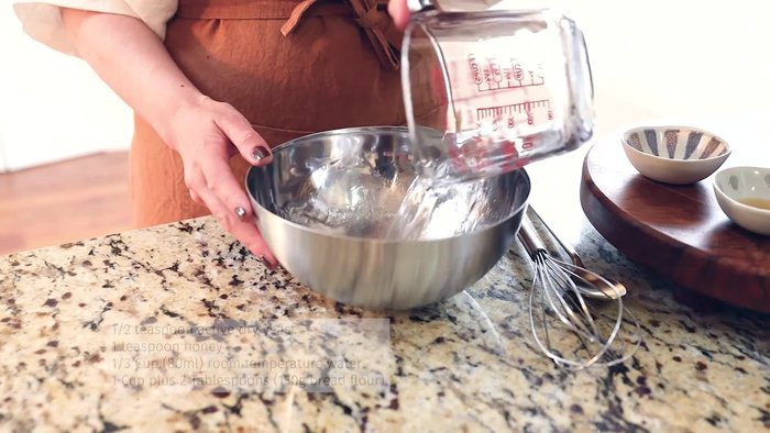 Prepare the Biga: Combine all ingredients for the Biga in a bowl, knead until sticky and rough. Cover and let it rest in an oiled bowl for 12 hours.
