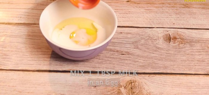 After 1 hour, add one teaspoon of milk and mix well.