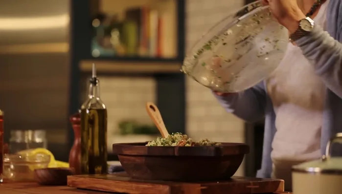 Serve the salad in a bowl.