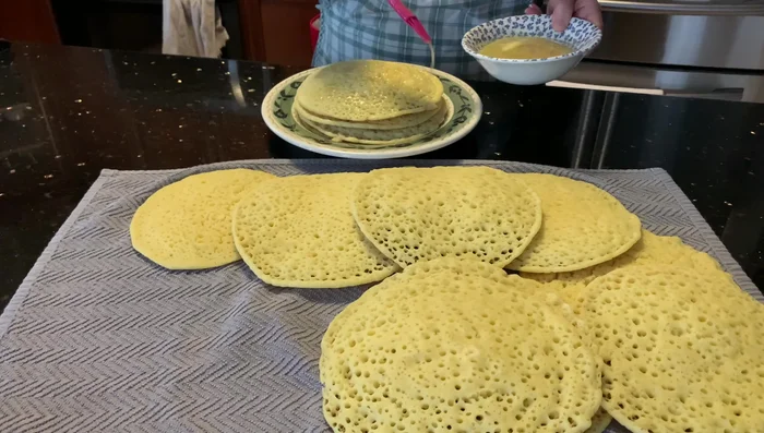 Drizzle honey-butter mixture generously over each pancake. (Optionally, serve with olive oil).