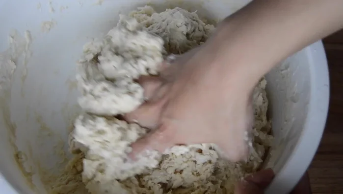 Knead the dough with your hands until smooth and elastic. Cover with a cloth and let it rest for 30 minutes. (Once the dough is starting to form start mixing it with your hands)