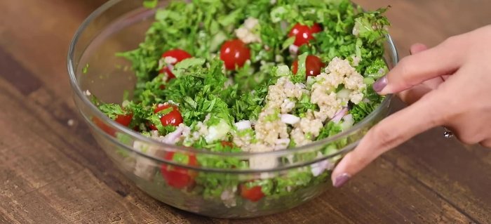 Mix everything thoroughly, ensuring all ingredients are well combined. Break up any lumps with a spoon.